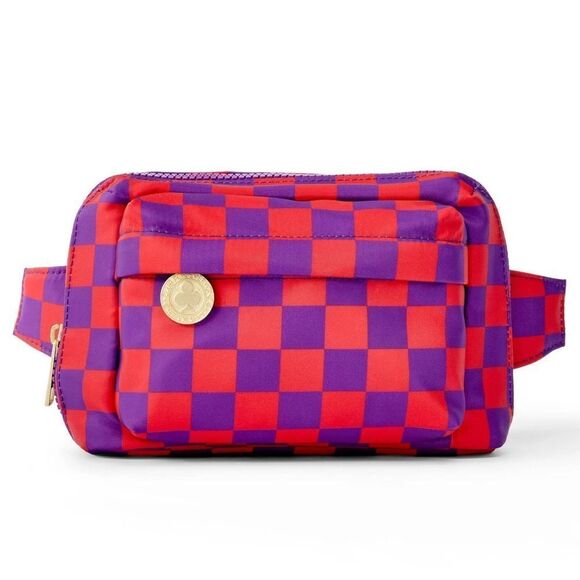 Rowing Blazers x Target Checkered Red and Purple Belt Bag NWT - Picture 2 of 9